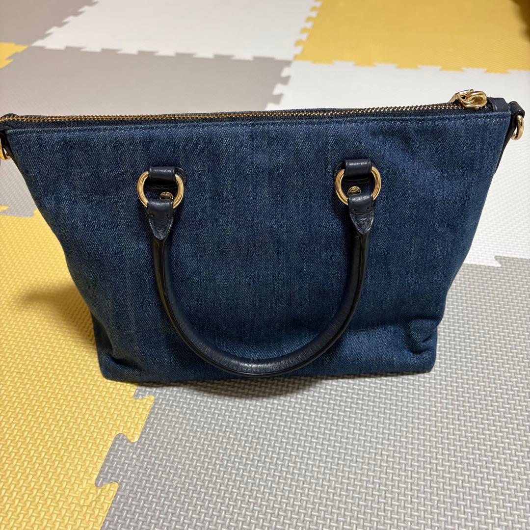 COACH コーチ　デニム ハンドバッグ　ミニエマサッチェル