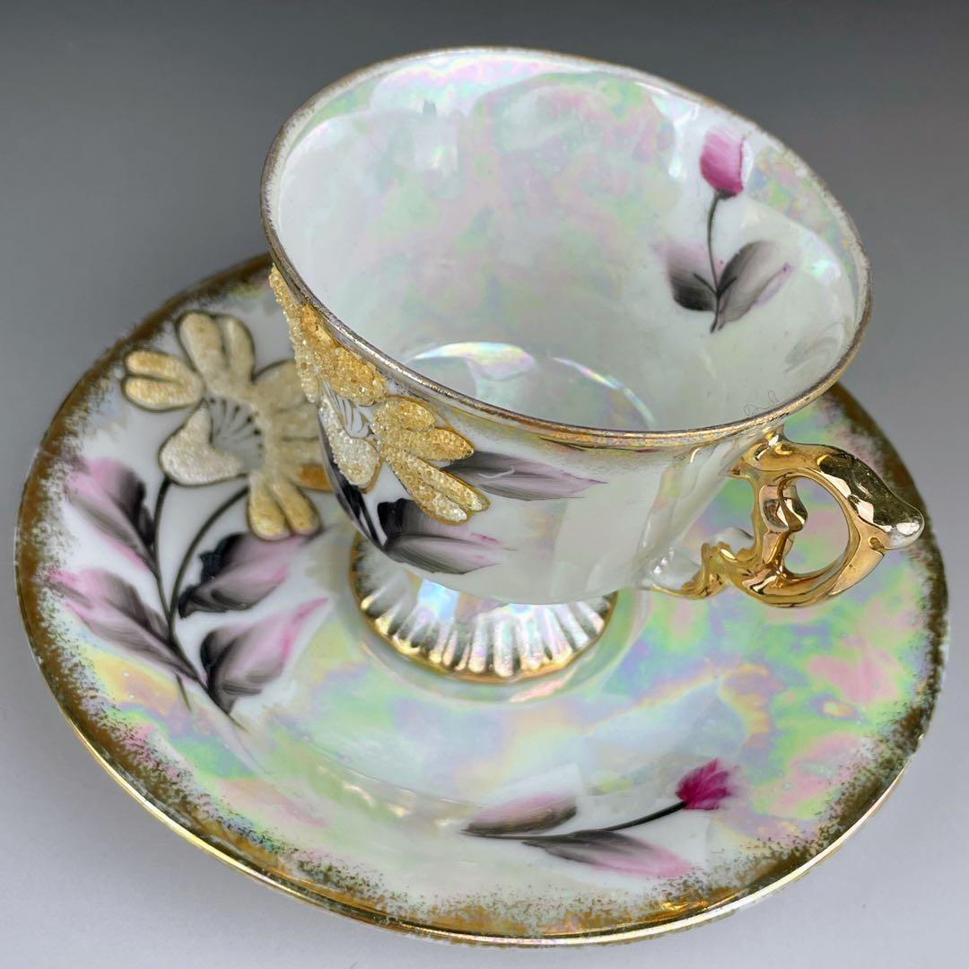 【希少】オールドニッポン コラレン カップ＆ソーサー ラスター ぺディスタル