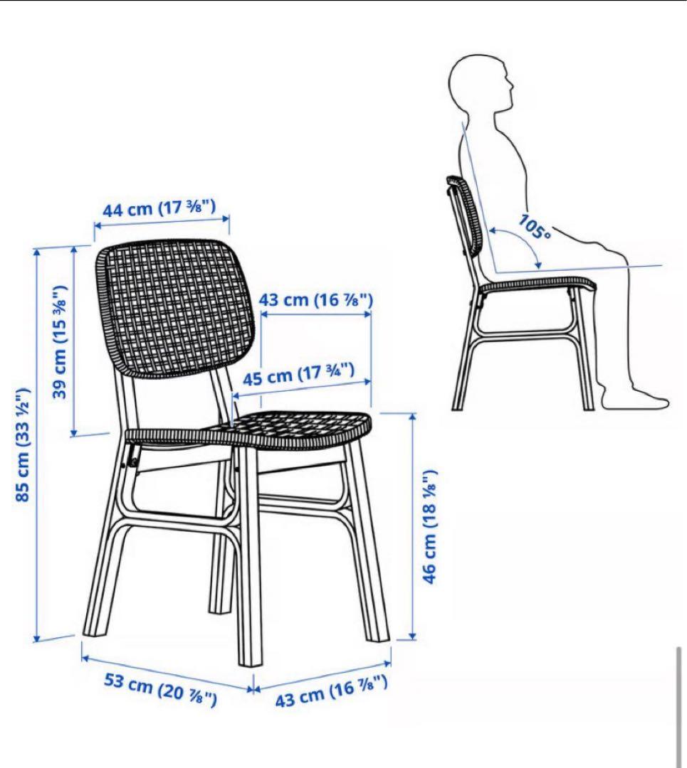 IKEA ヴォックスローヴ　チェア2脚