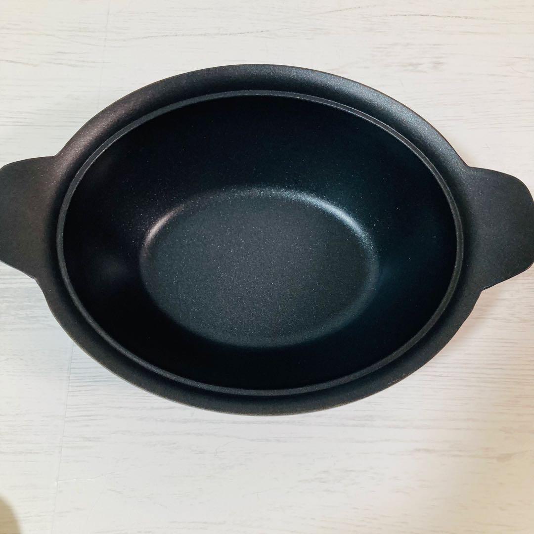 未使用 栗原はるみ　オーバル卓上鍋 26cm ネイビー マルチマットセット