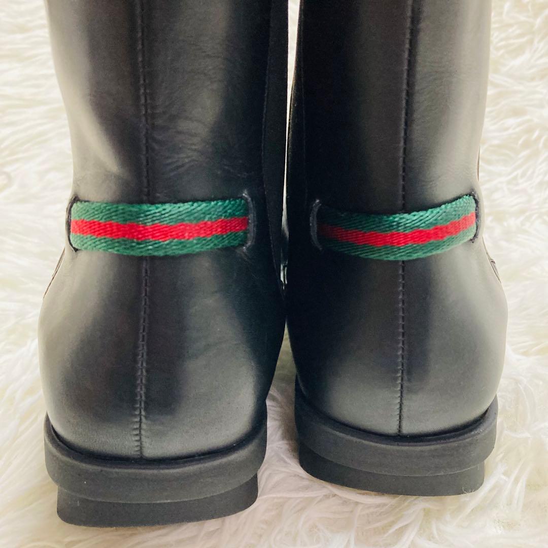 GUCCI グッチ　シェリーライン　サイドゴアブーツ　ブラック　36