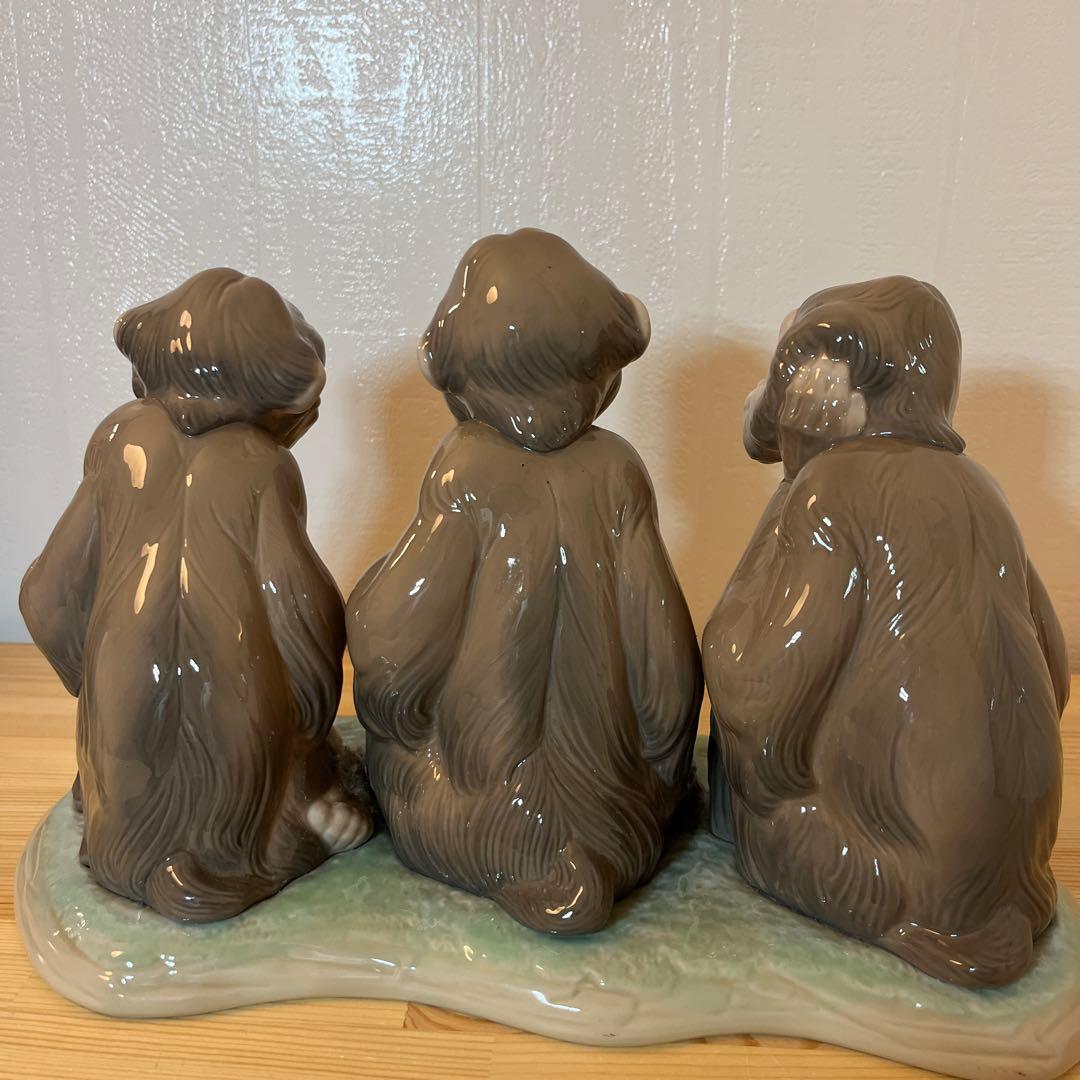 【レア】【150体限定品】リヤドロ　7508 三匹の猿 置物 陶磁器