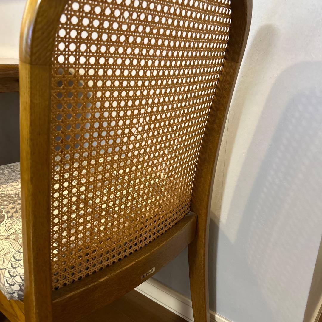 【希少品】②浜本工芸　ダイニングチェア　ラタン　送料込み　昭和レトロ