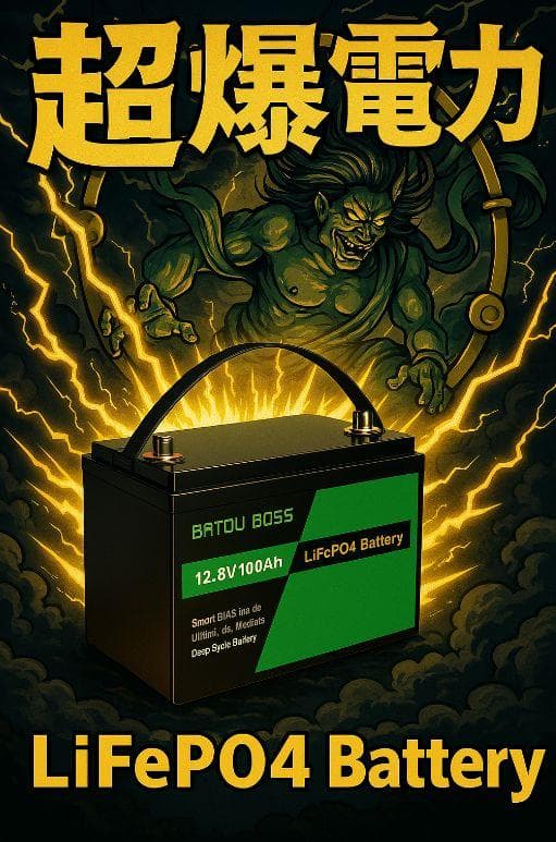 0812 12V 100Ah LiFePO4バッテリー スマートBMS キャンプ