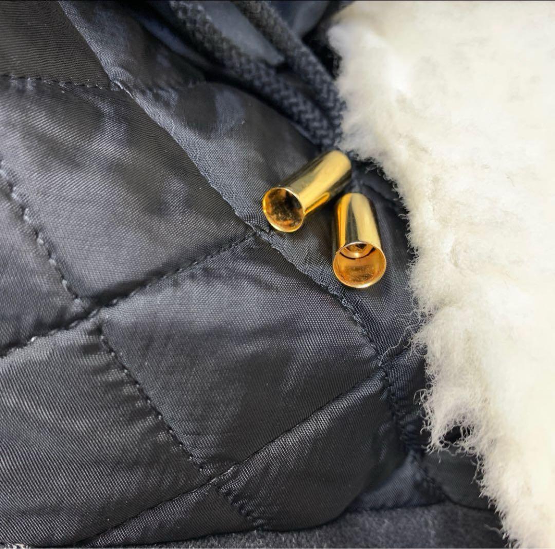 THE RERACS ボア付き ショートモッズコート ベスト ライナー ブラック