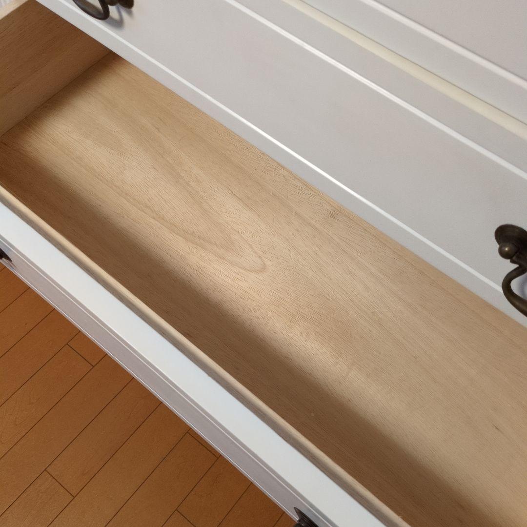 ホワイト木製チェスト 5段 ③