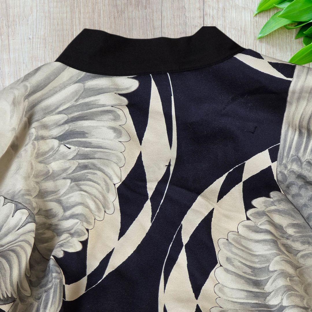 重宗玉緒 コラボ ワンピース 着物 鳩 冬 和装 和服 カジュアル 現代和装　袷