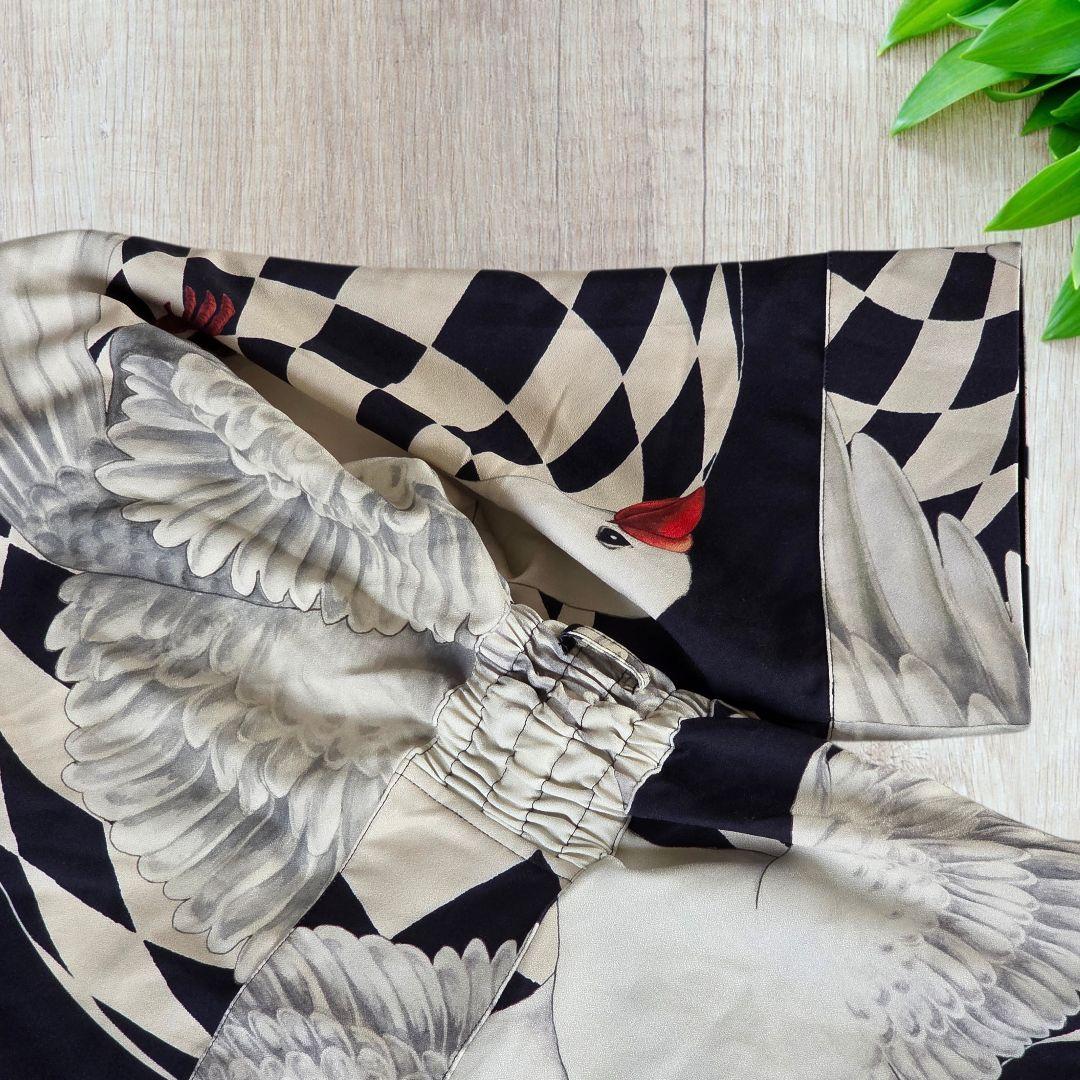 重宗玉緒 コラボ ワンピース 着物 鳩 冬 和装 和服 カジュアル 現代和装　袷