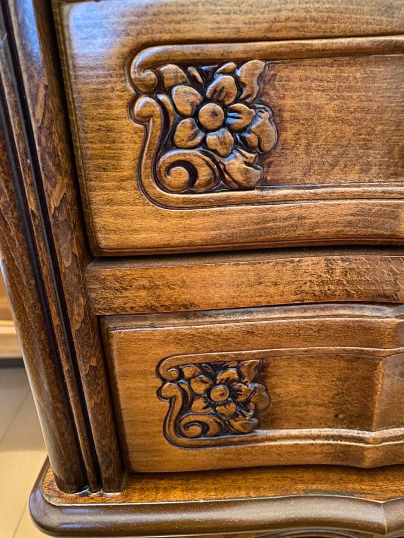 猫脚　美品　ブラウン木製キャビネット