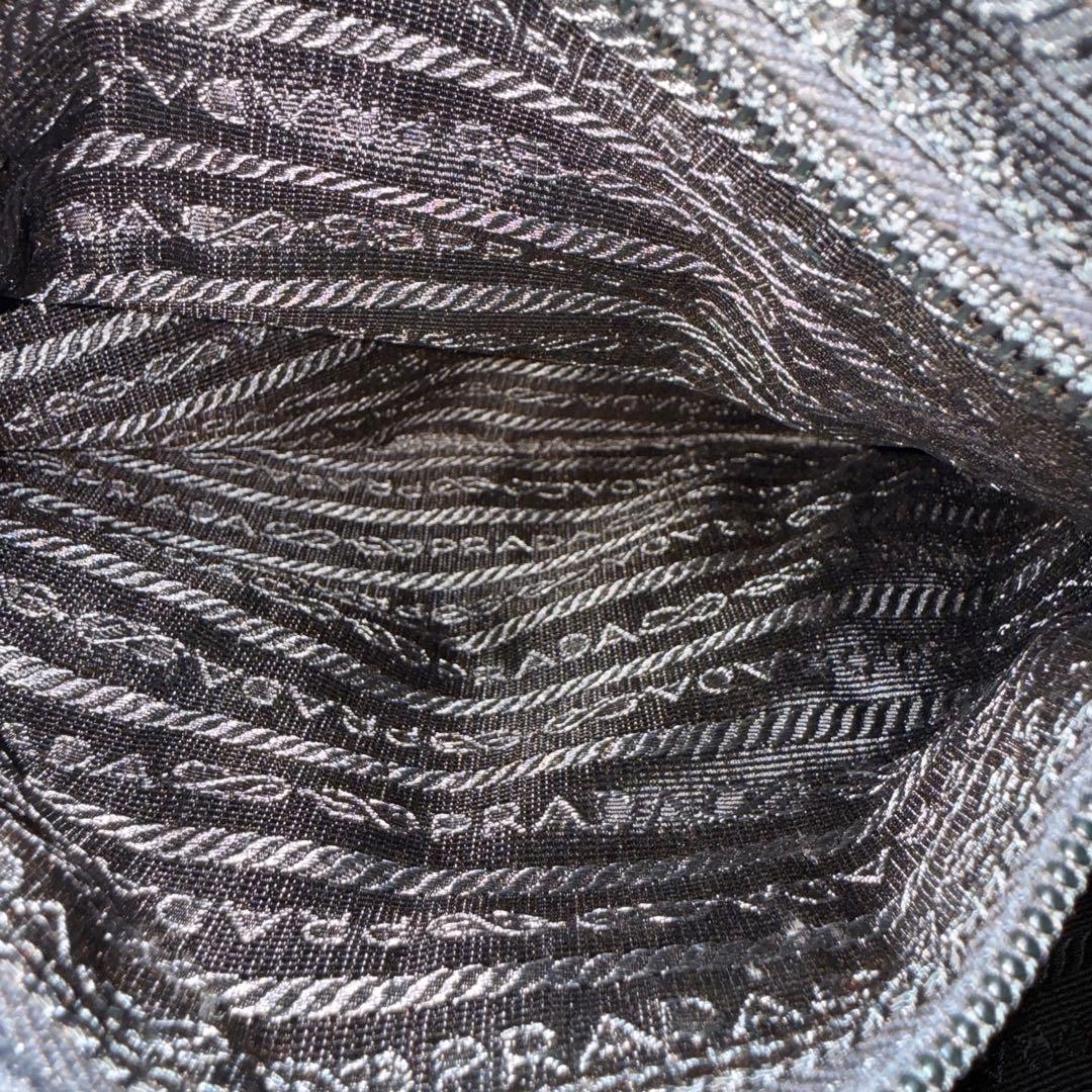 PRADA チェーンショルダーバッグ キルティング ナイロン プレート