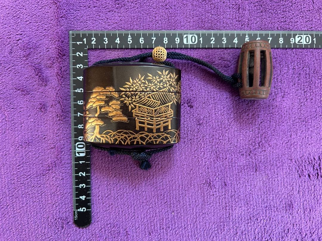 印籠 山水風景 根付 薬入れ 小物入れ