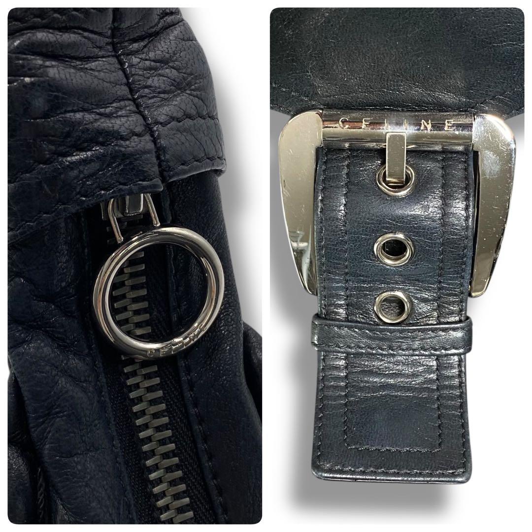 美品 CELINE バックル レザー バッグ Y2K Vintage セリーヌ
