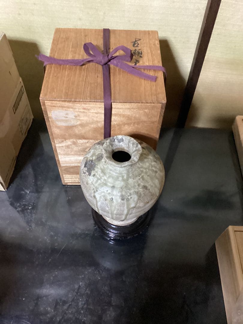 古美術　古瀬戸壺　出土品　十三世紀〜十四世紀