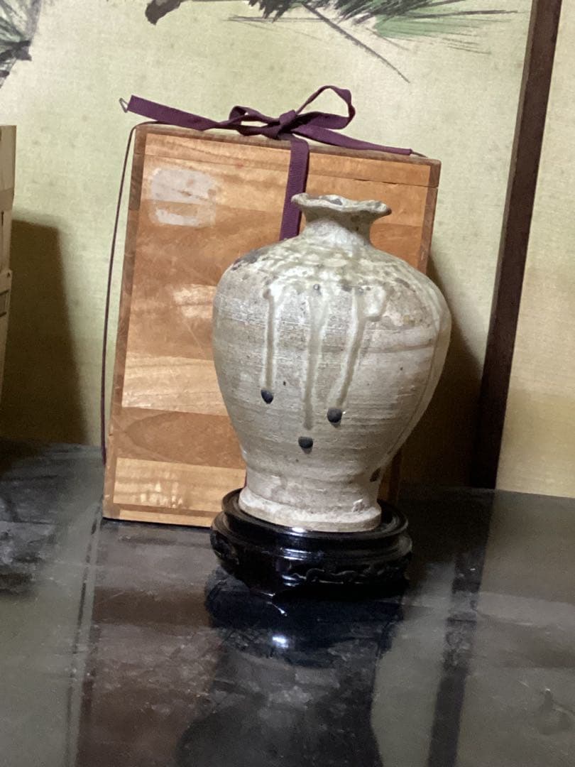 古美術　古瀬戸壺　出土品　十三世紀〜十四世紀