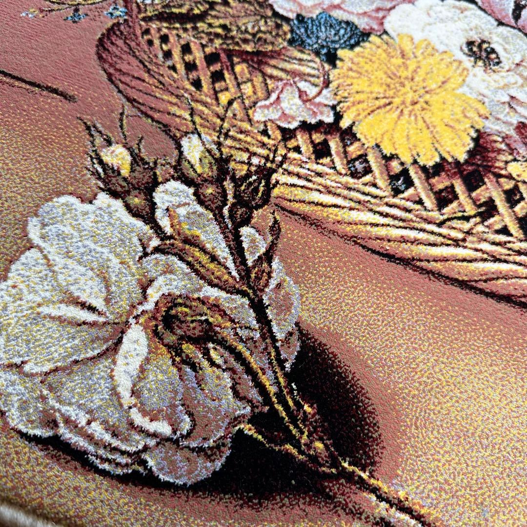 【新品未使用】絵画風絨毯　カーペット　玄関用　花　玄関　廊下　絵画　イラン