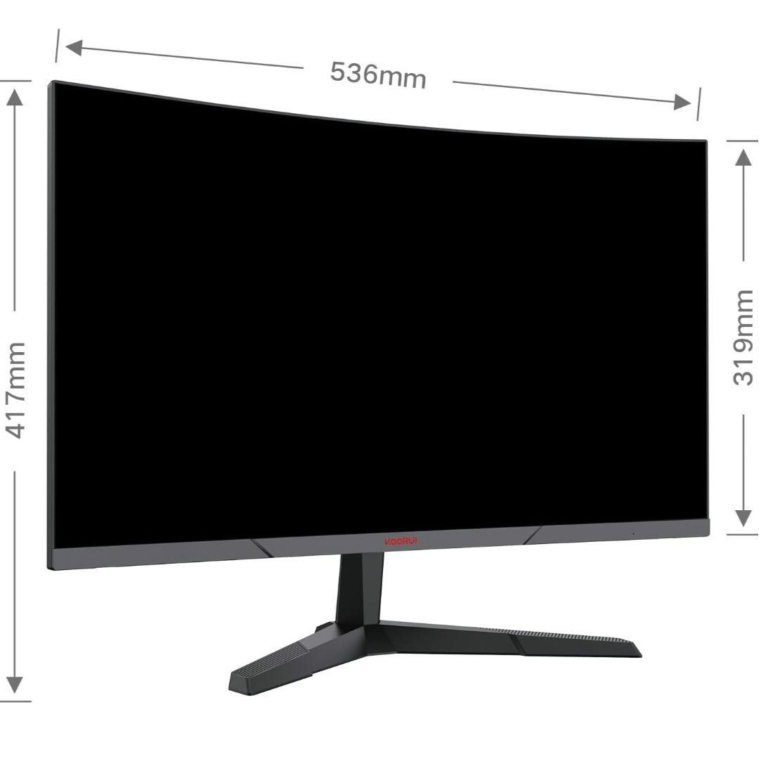 KOORUI 曲面モニター ゲーミングモニター M24G3F 湾曲 24E6C