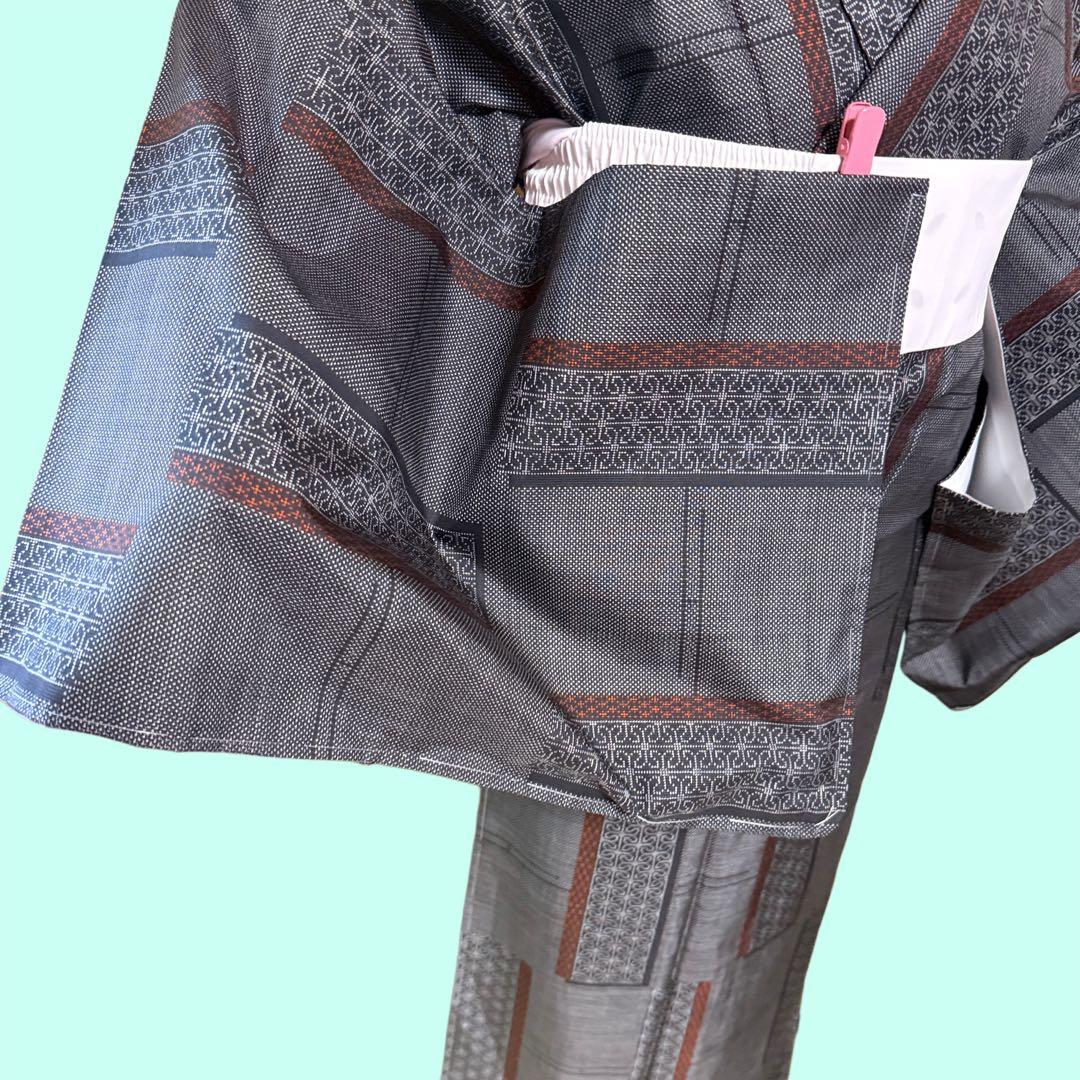 未使用　しつけ付　本場大島紬　トールサイズ　ゆったり　正絹