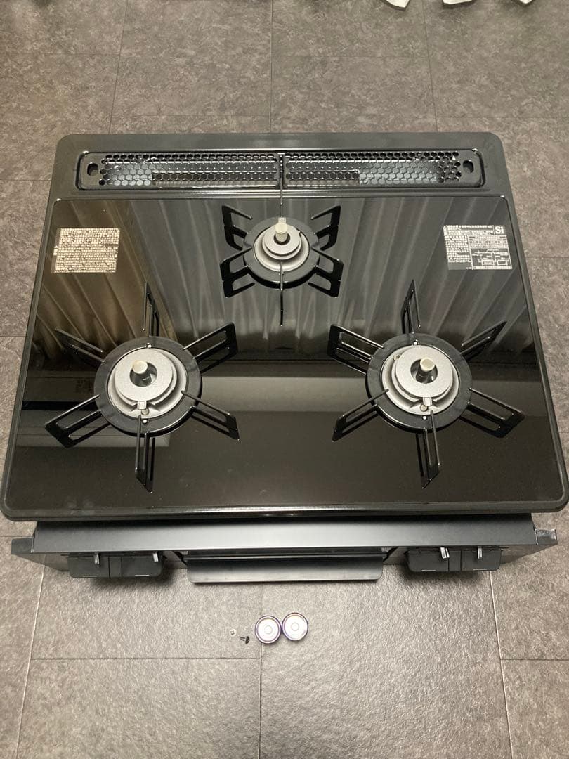 のん【未使用同様】ガラストップ　ビルトインガスコンロ