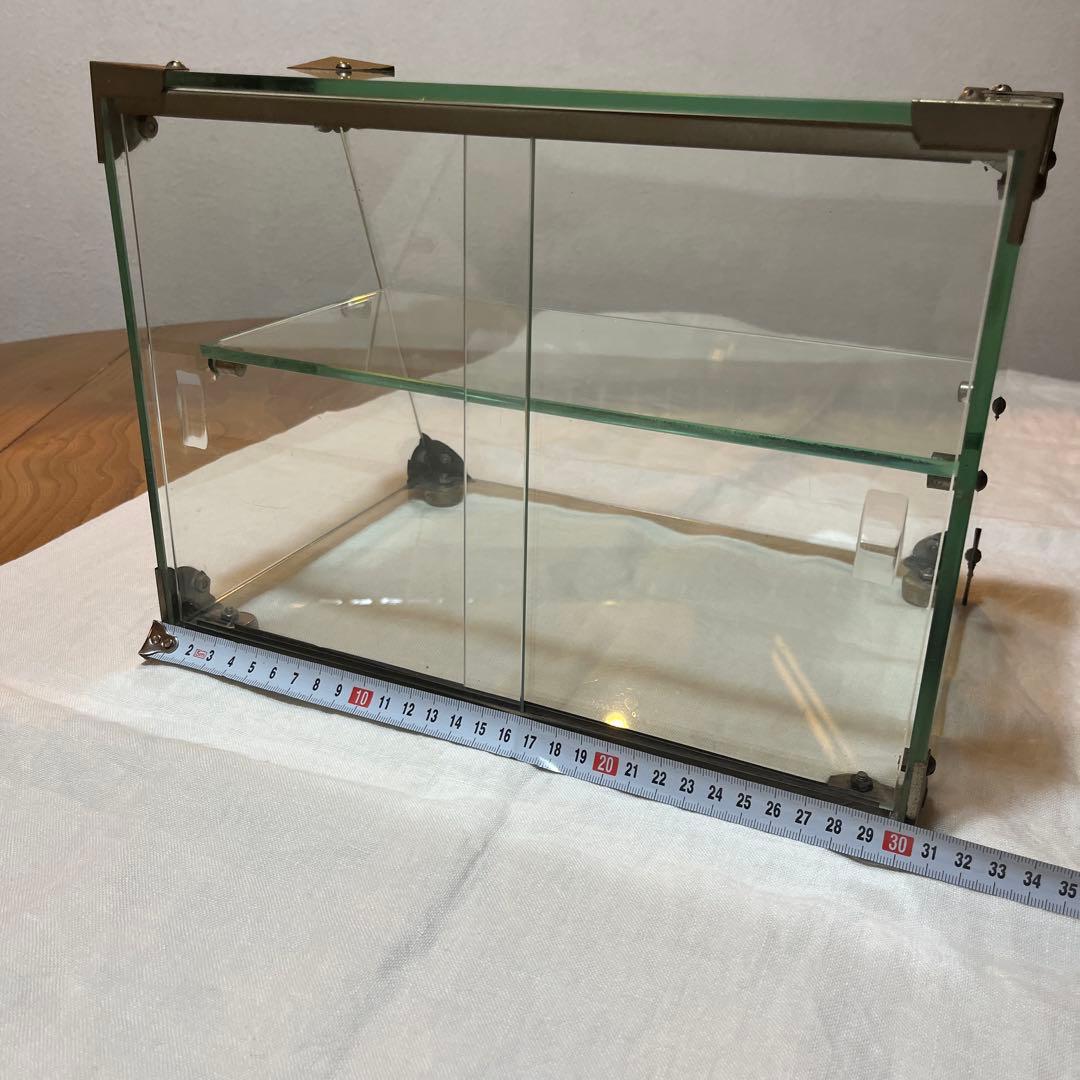 希少サイズ！美品　アンティーク　レトロ　ガラスショーケース　ディスプレイ　什器