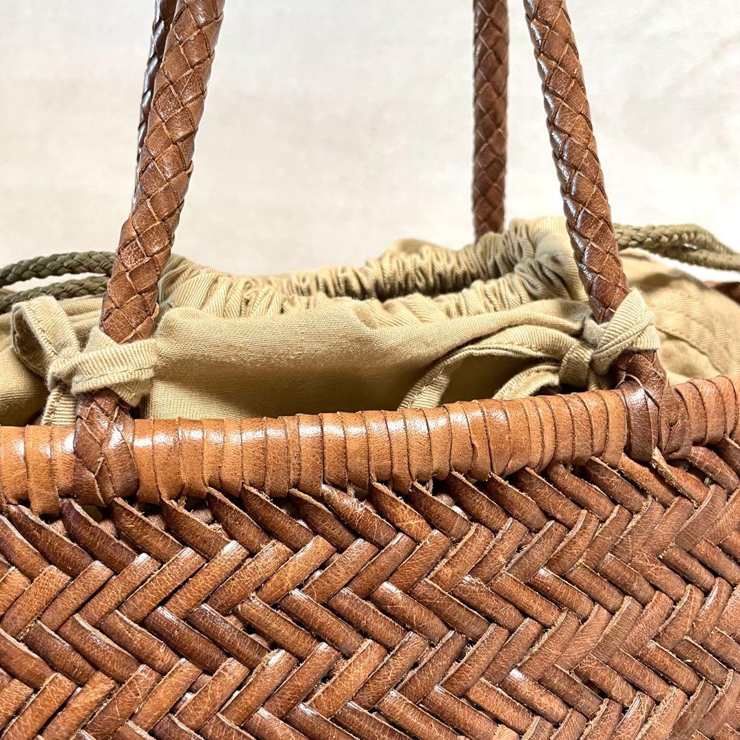 dragon ドラゴンディフュージョン メッシュレザートートバッグ ブラウン