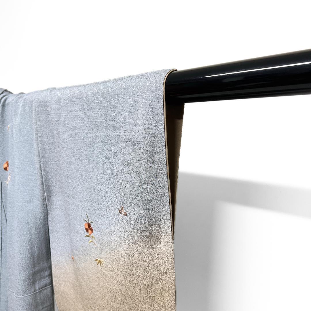 未着用　付け下げ　刺繍　御所車　松　竹　花　紋無し　着物　123b d ms