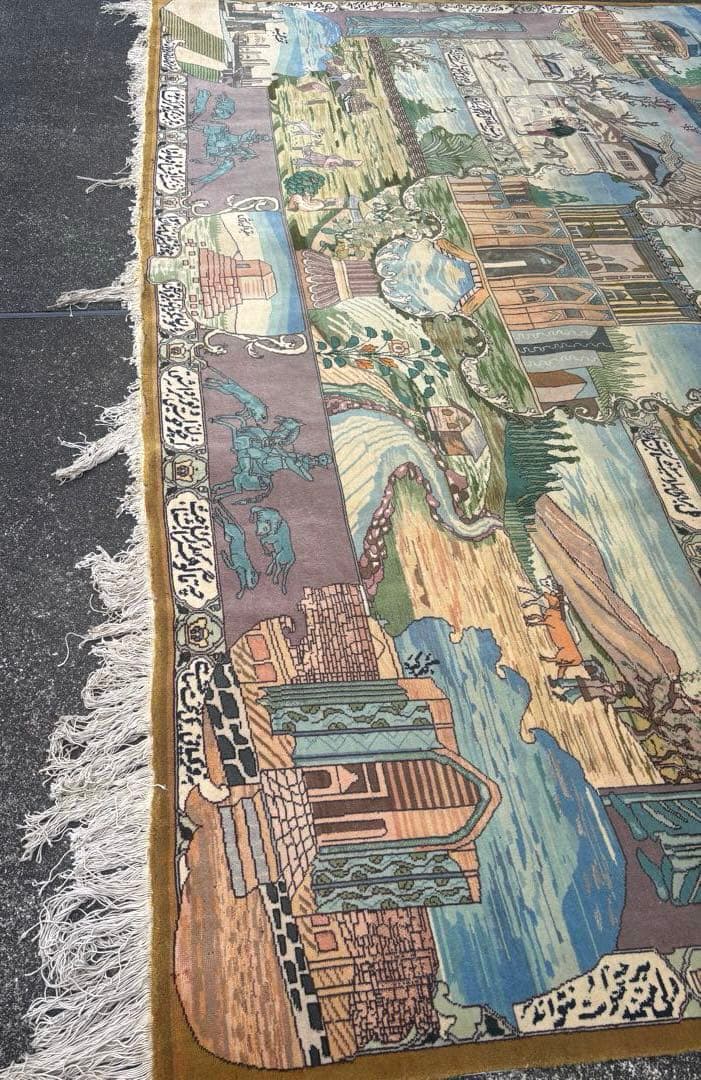 【レア柄・格安】ペルシャ絨毯　大判　手織り　パキスタン　タブリーズ