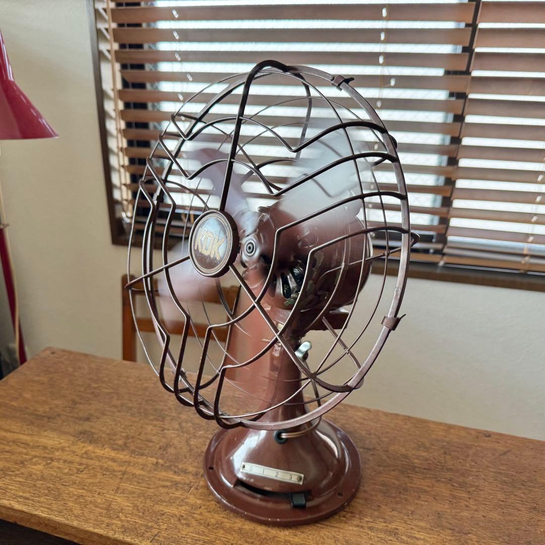 昭和レトロ稼働品　KDK ヴィンテージ扇風機　チョコレートブラウン