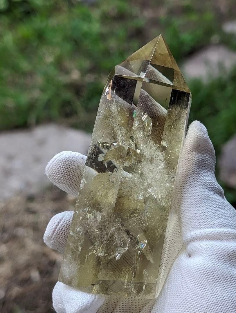 299g 虹　シトリン ポイント クラスター Point 柱 ポイントgi5