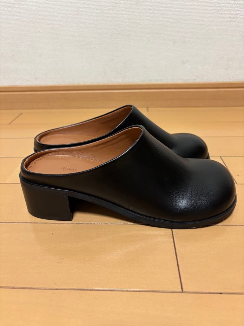 靴 anuke ecoleather heel slip-ons 37