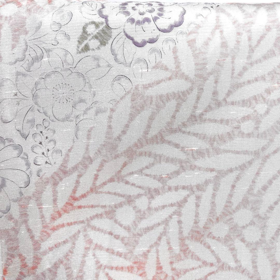 訪問着　紬　辻ヶ花　椿　藤　松皮菱　鹿の子　着物　030k