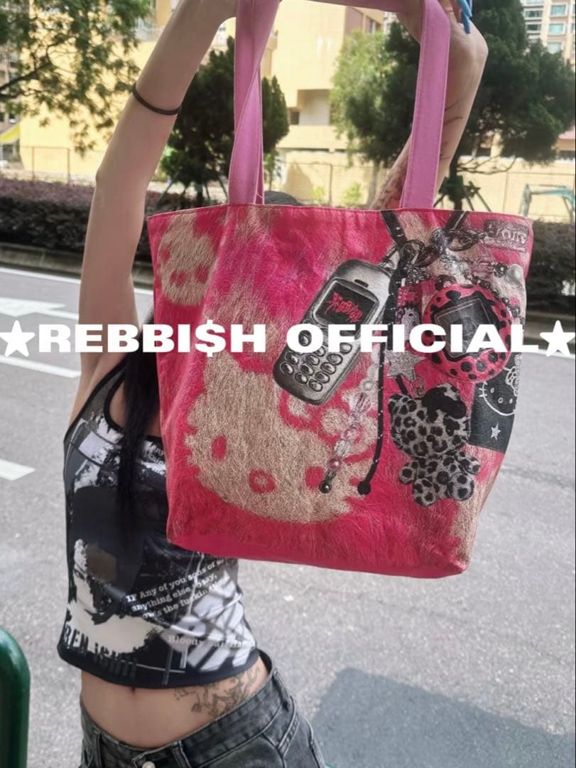 REBBISH ドールプリントタイベックバッグ 両面 y2k