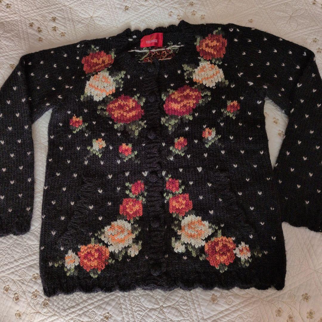 売り切り❗️最終価格から2,000円引きPINK HOUSE 薔薇のカーディガン
