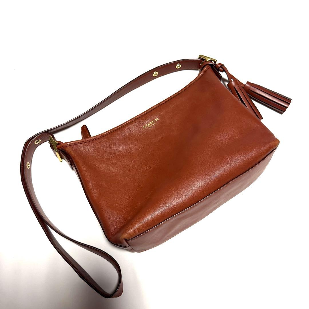 コーチ　ショルダーバッグ　オールドコーチ　茶　本革　レザーバッグ　 COACH