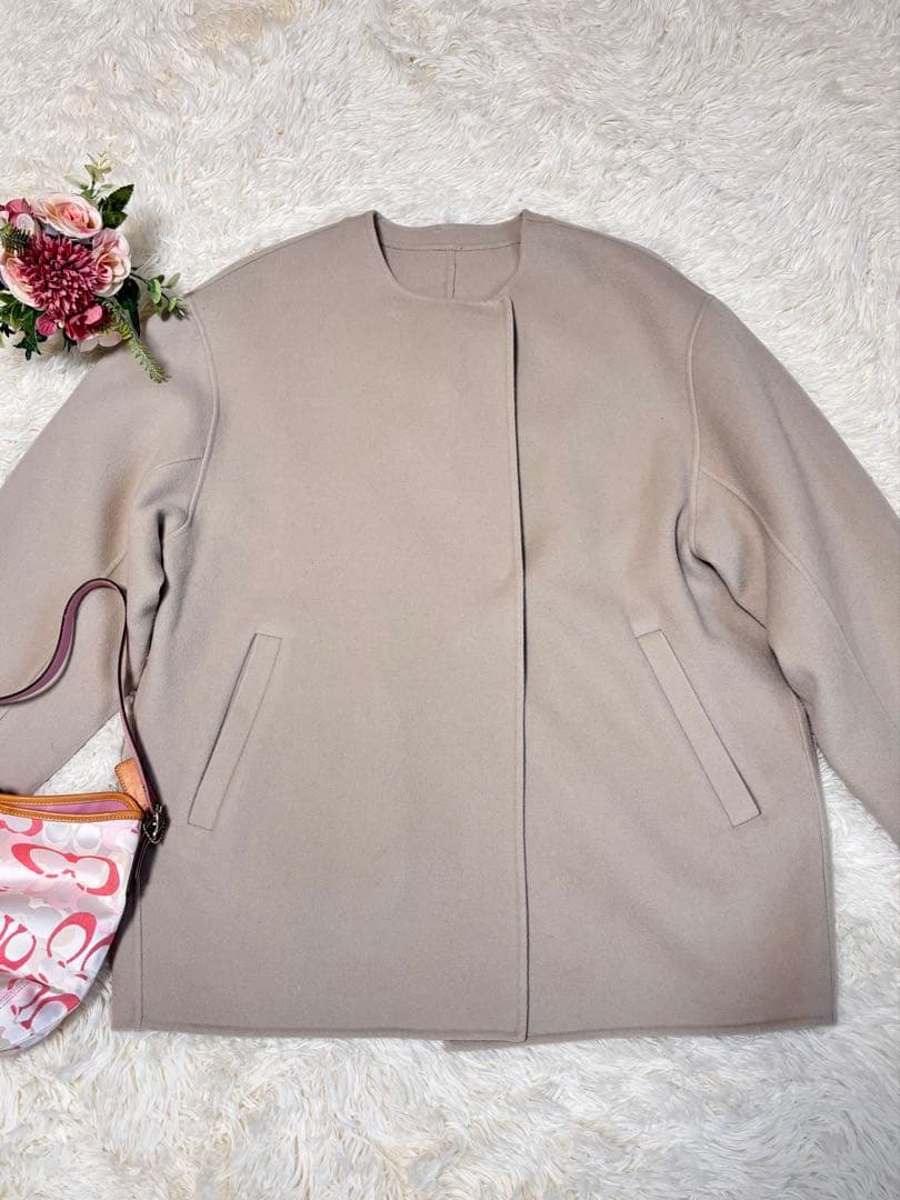 美品SLOBE IENA HAMILTON ダブルフェイスウールショートコート