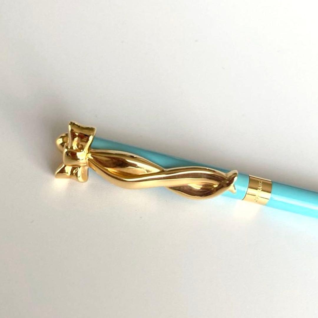 美品【正規品替芯付】 Tiffany&Co. ボールペン リボン ティファニー