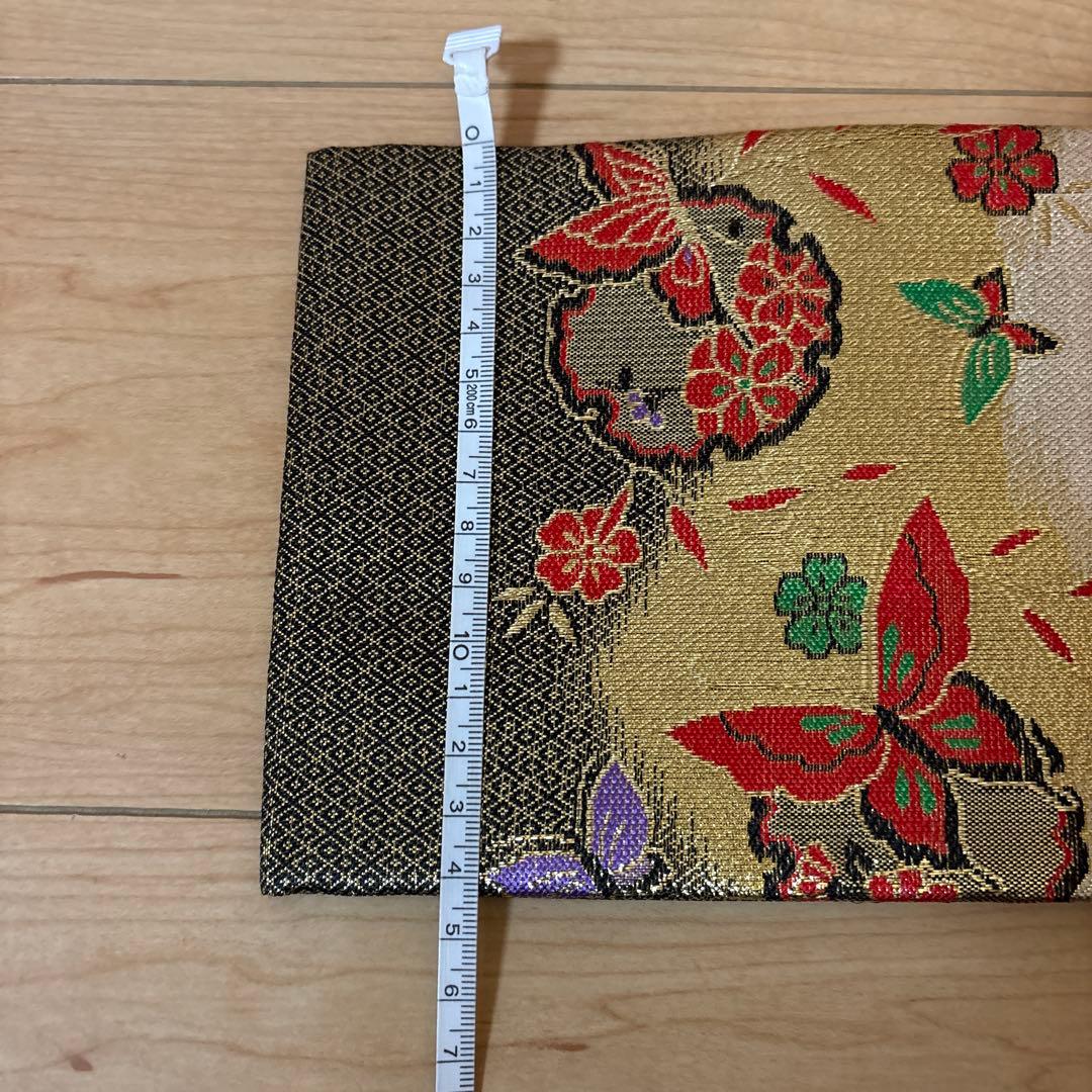 195 run 金×黒×赤　蝶々　ペアセット　結び帯・箱せこセット　7歳　七五三