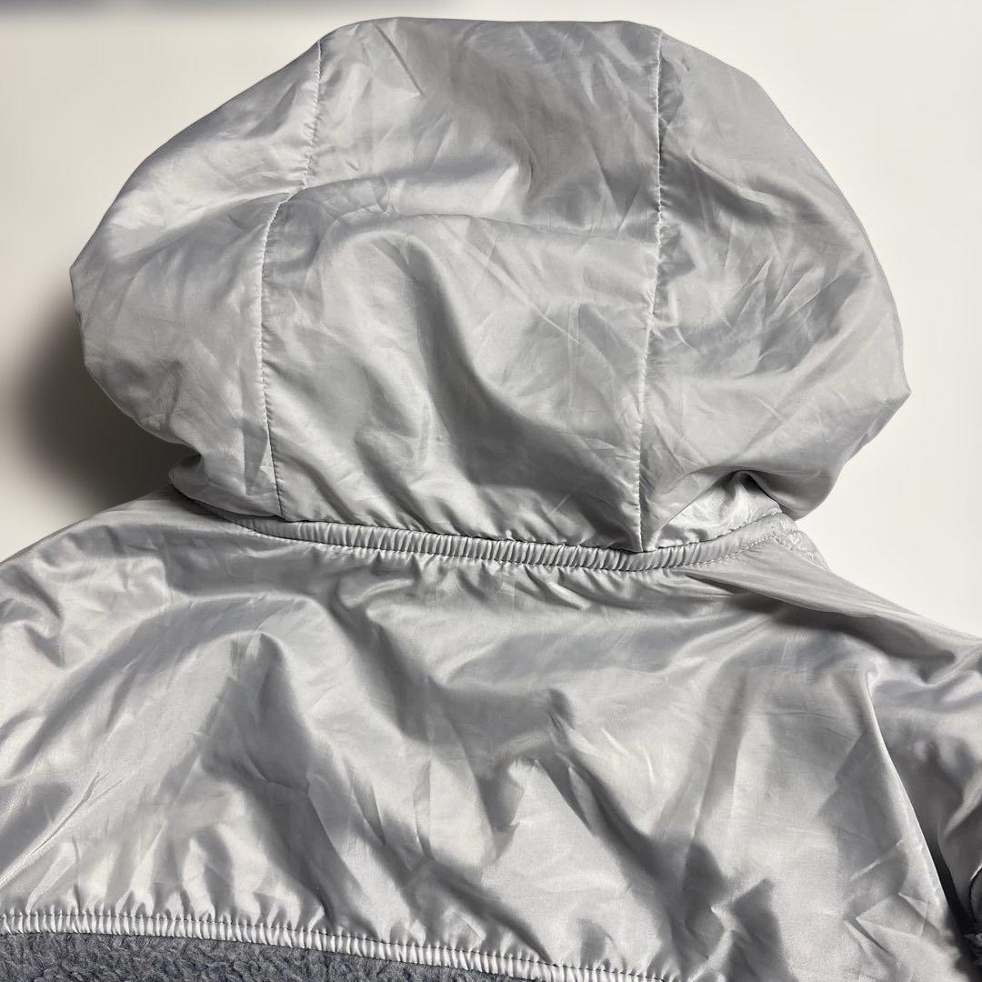 美品 BabolaT バボラ ボアフリース ナイロン パーカー グレー L 防寒