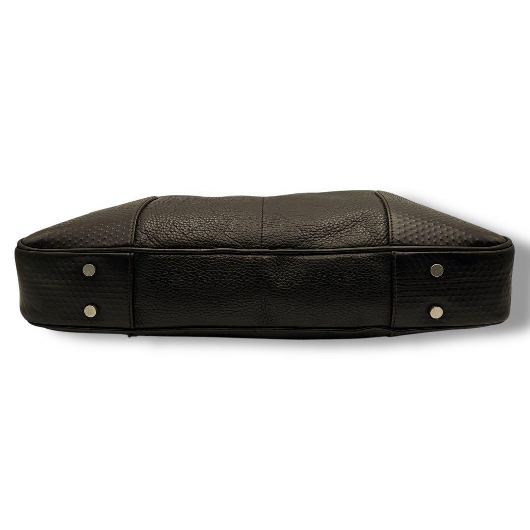 美品 dunhill 2way ビジネスバッグ シボ革 ダークブラウン