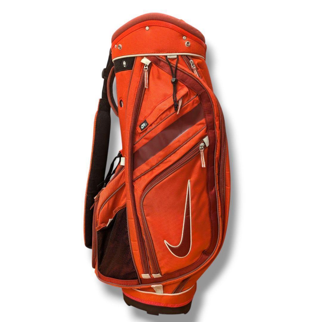 【廃盤品】ナイキ ゴルフ キャディバッグ 14分割 カート型 希少 赤 フード付