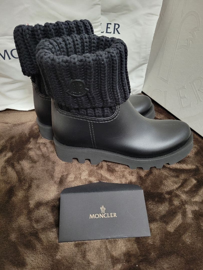 moama‼️人気MONCLER ニットブーツ TG37 黒 定番⭐