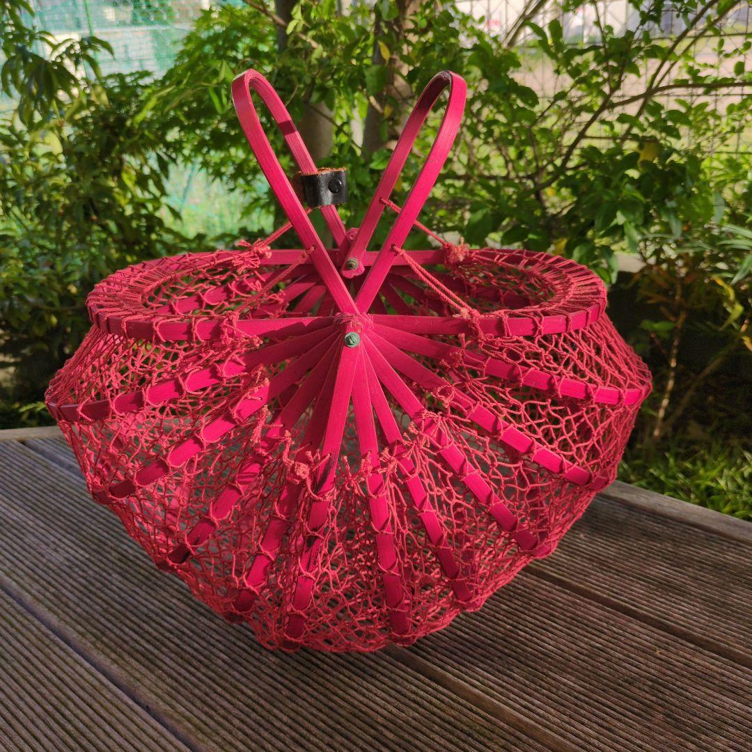 昭和レトロかご　折りたたみ式　ヴィンテージかご