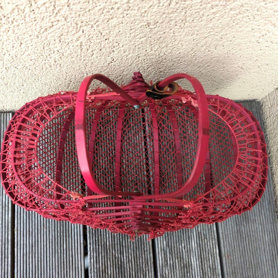 昭和レトロかご　折りたたみ式　ヴィンテージかご