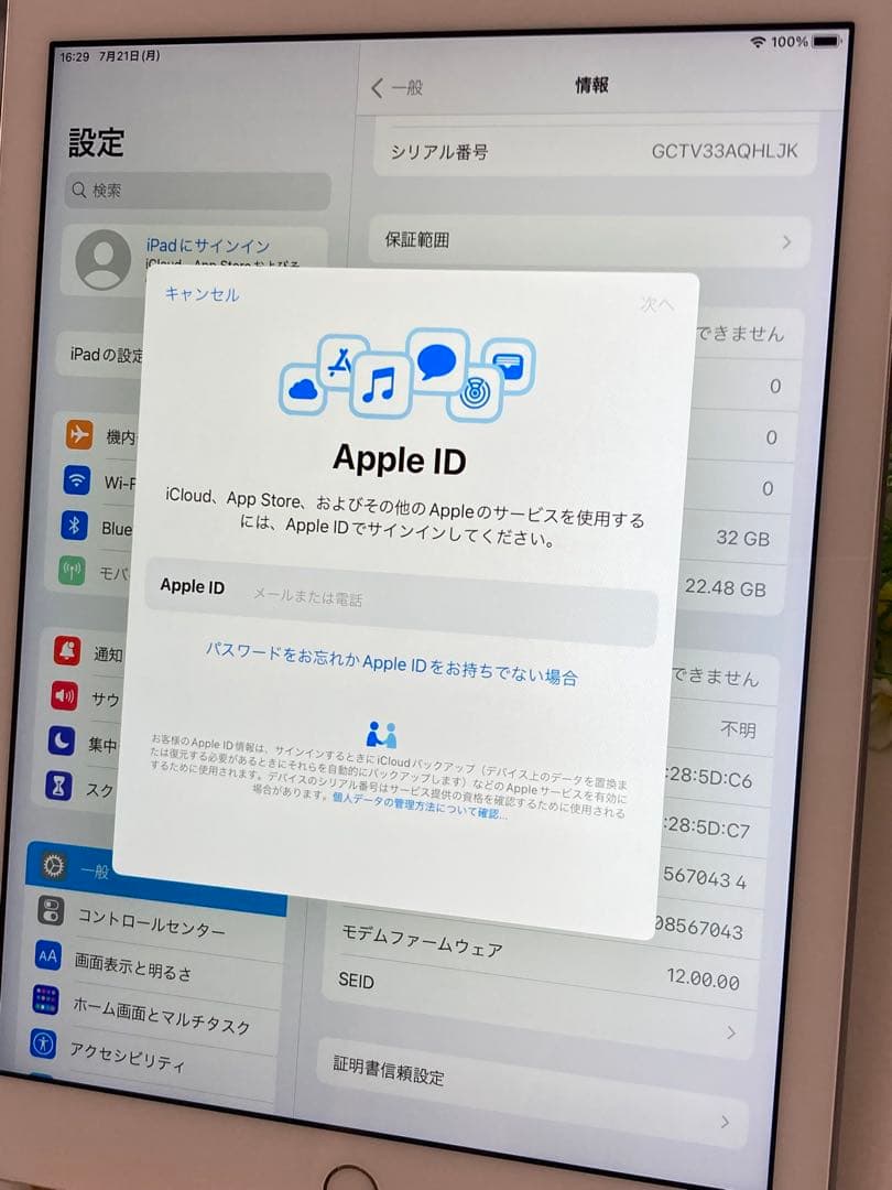 iPad 第5世代 Wi-Fi+Cellular 32GB ドコモ SIMフリー