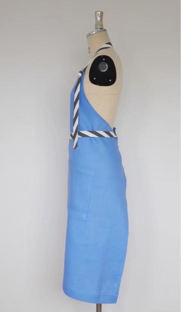 新品 タキマキ エプロン TAKIMAKI ORGANIC ブルー サックス