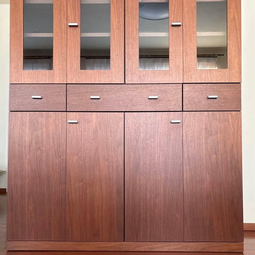 美品！ACTUS購入 日本製 食器棚 本棚シェルフ引き出し収納 稼動棚 折れ戸