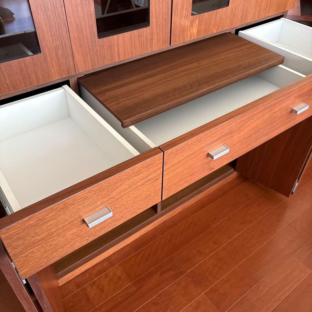 美品！ACTUS購入 日本製 食器棚 本棚シェルフ引き出し収納 稼動棚 折れ戸