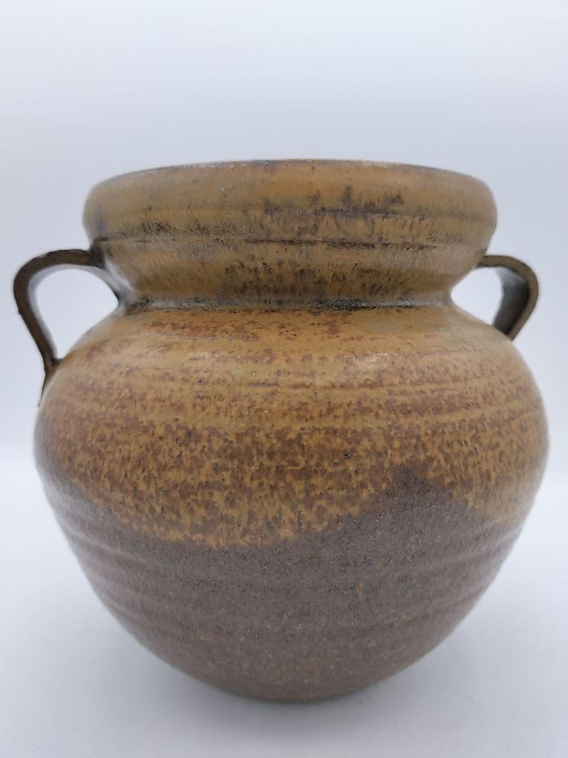 c528 水指 志戸呂 笹耳　広前心斉 替蓋付 遠州七窯　木箱 茶道具