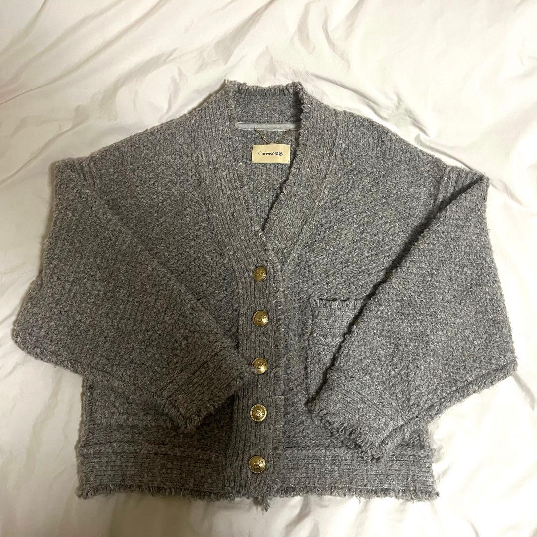 Curensology（カレンソロジー）/ツイーディヤーンニットカーディガン