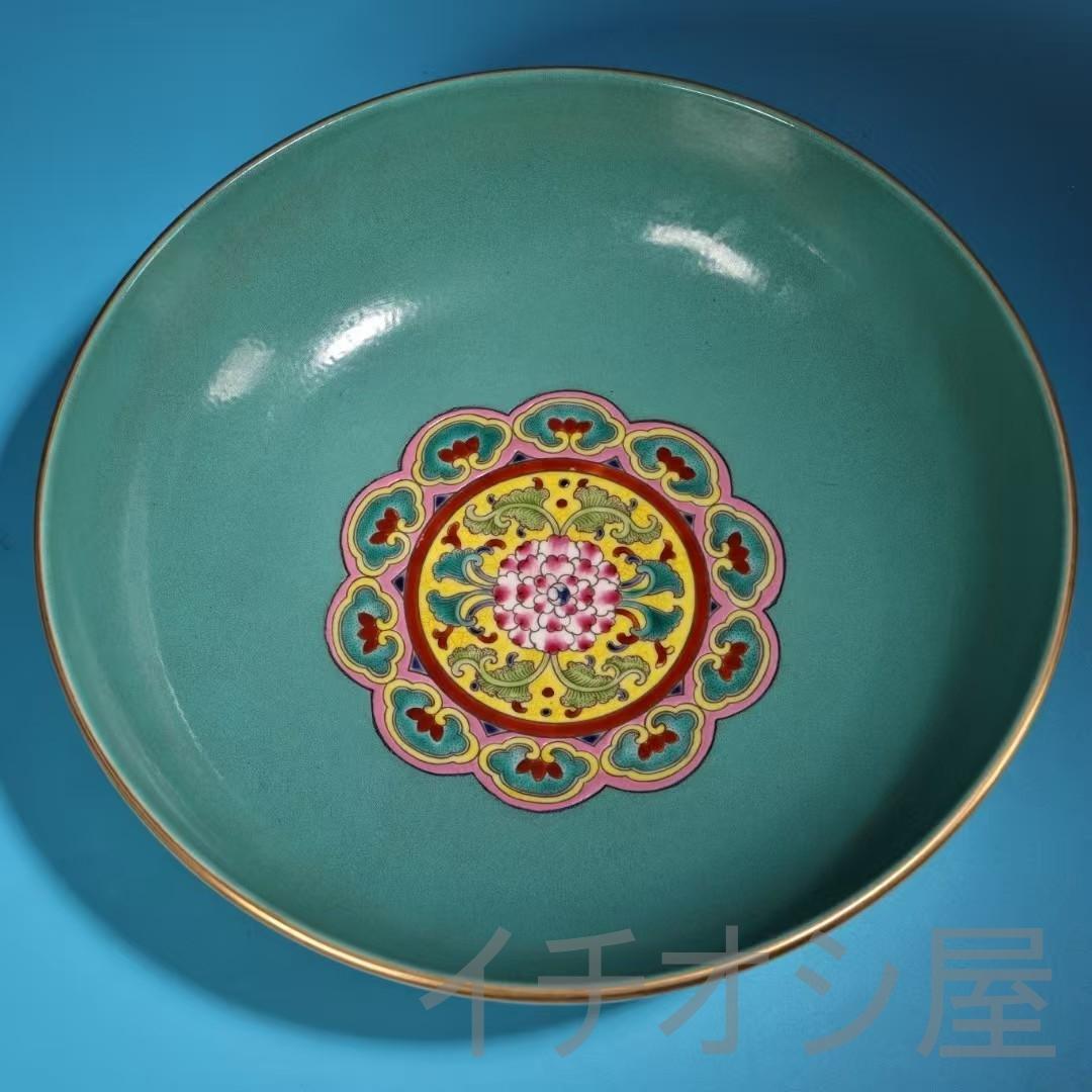 中国古美術 旧藏 清代風 珐琅彩 粉彩 花鳥瓷器 盤 碗 純手描き 飾皿 時代物