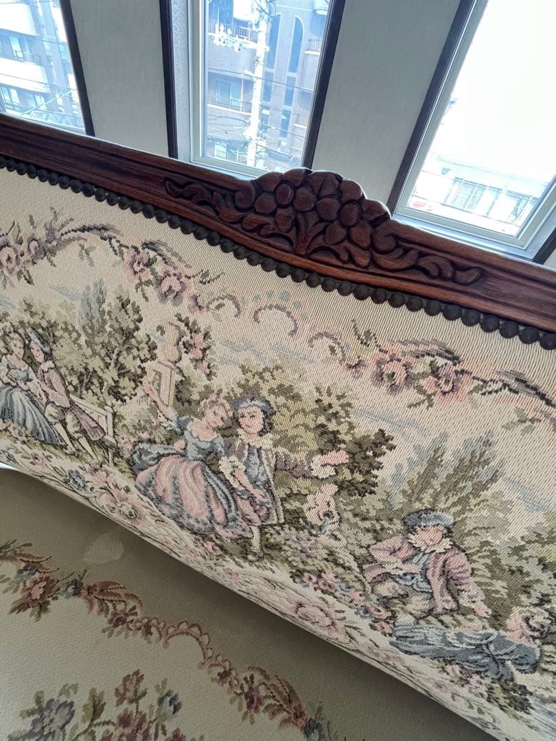 ④ バラ売り不可 ①〜④セット販売のみ ロココ ゴブラン織り 猫脚 応接セット